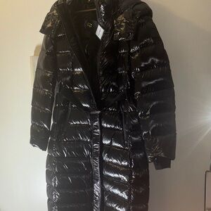 Shiny Black Puffer Coat